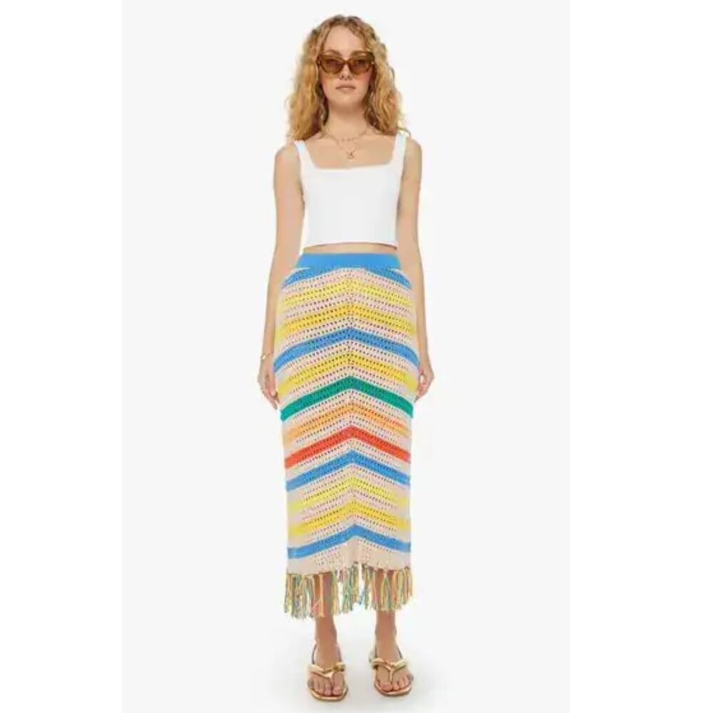 NEW MOTHER The Fringe Midi Skirt Size Medium - Picture 12 of 12